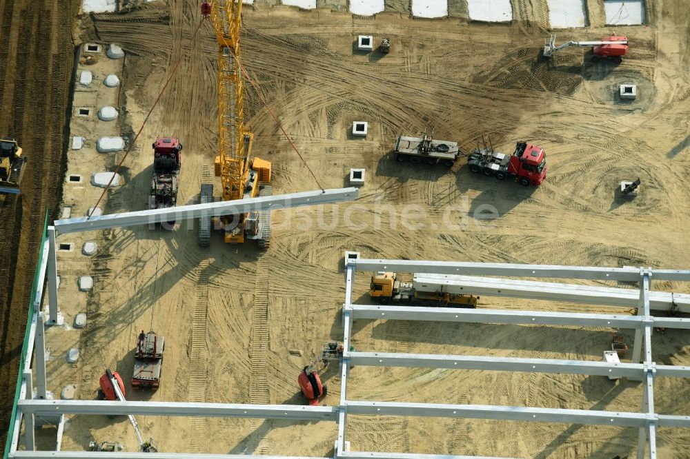 Luftaufnahme Cloppenburg - Neubau Lidl- Zentrallager und Logistikzentrum in Cloppenburg im Bundesland Niedersachsen