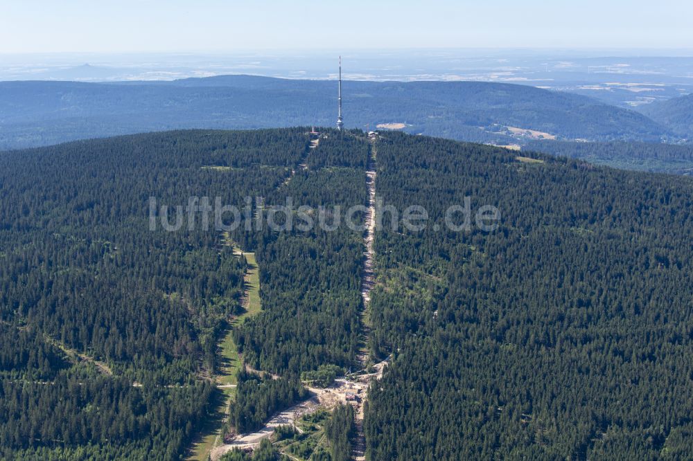 Luftaufnahme Bischofsgrün - Neubau Liftanlage Ochsenkopf in Bischofsgrün im Bundesland Bayern, Deutschland