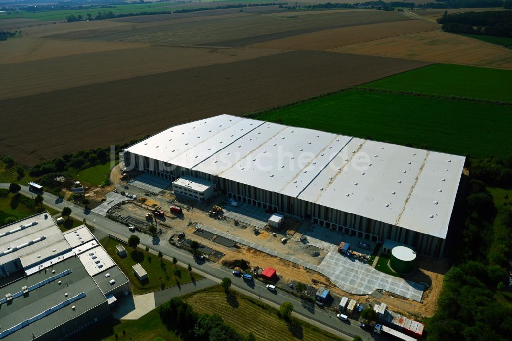 Luftaufnahme Hermsdorf - Neubau des Logistikzentrums Amazon Locker - geoffrey in Hermsdorf im Bundesland Thüringen, Deutschland