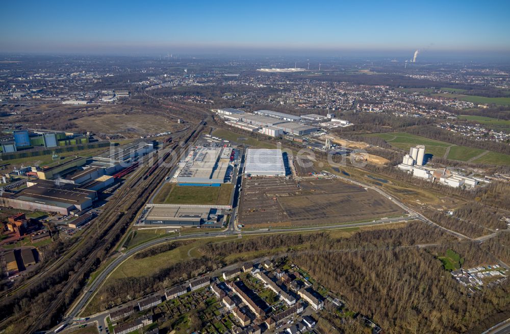 Dortmund aus der Vogelperspektive: Neubau des Logistikzentrums auf dem ehemaligen Hoeschgelände in Dortmund im Bundesland Nordrhein-Westfalen, Deutschland