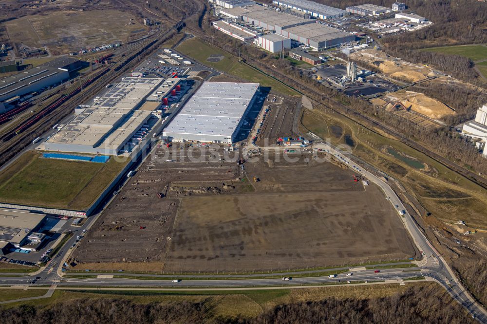 Luftaufnahme Dortmund - Neubau des Logistikzentrums auf dem ehemaligen Hoeschgelände in Dortmund im Bundesland Nordrhein-Westfalen, Deutschland