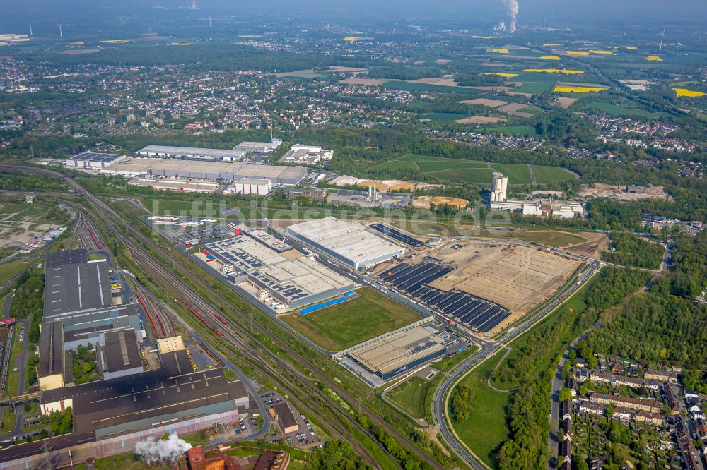 Luftaufnahme Dortmund - Neubau des Logistikzentrums auf dem ehemaligen Hoeschgelände in Dortmund im Bundesland Nordrhein-Westfalen, Deutschland