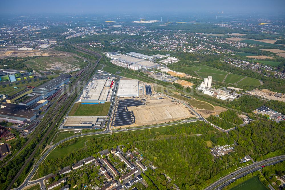 Dortmund von oben - Neubau des Logistikzentrums auf dem ehemaligen Hoeschgelände in Dortmund im Bundesland Nordrhein-Westfalen, Deutschland