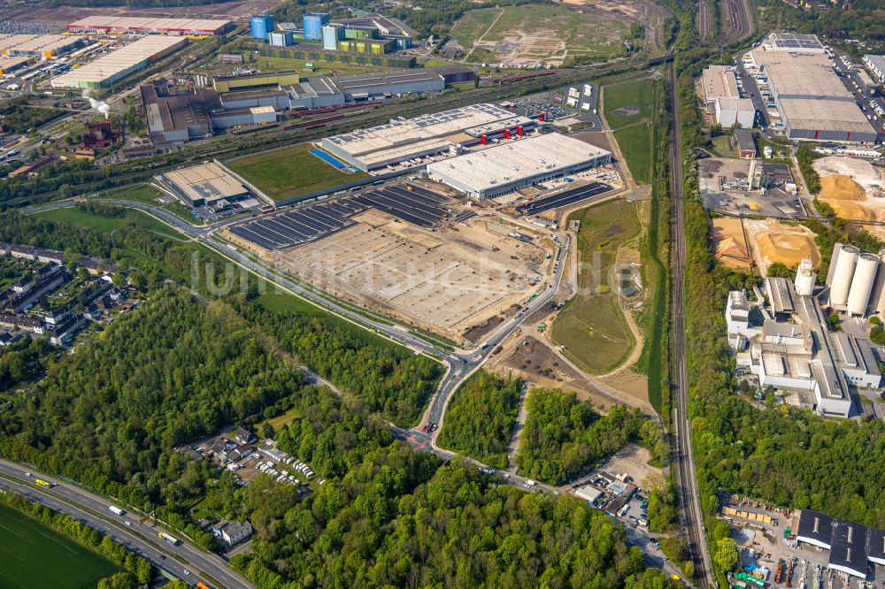 Luftaufnahme Dortmund - Neubau des Logistikzentrums auf dem ehemaligen Hoeschgelände in Dortmund im Bundesland Nordrhein-Westfalen, Deutschland