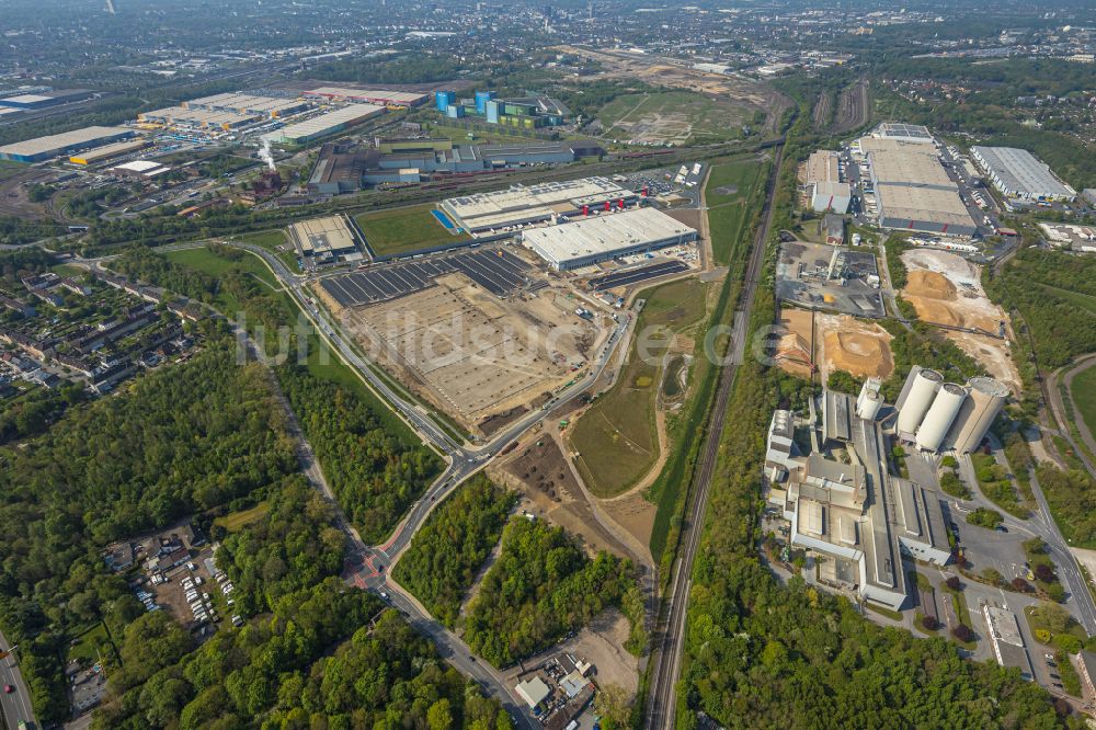 Luftaufnahme Dortmund - Neubau des Logistikzentrums auf dem ehemaligen Hoeschgelände in Dortmund im Bundesland Nordrhein-Westfalen, Deutschland