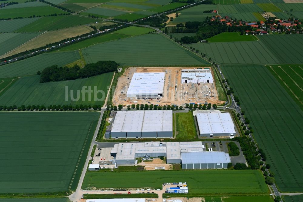 Barsinghausen von oben - Neubau des Logistikzentrums Hohes Feld in Barsinghausen im Bundesland Niedersachsen, Deutschland