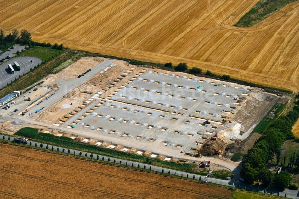 Luftaufnahme Ponitz - Neubau des Logistikzentrums in Ponitz im Bundesland Thüringen, Deutschland