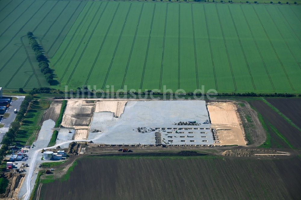 Sülzetal aus der Vogelperspektive: Neubau des Logistikzentrums in Sülzetal im Bundesland Sachsen-Anhalt, Deutschland