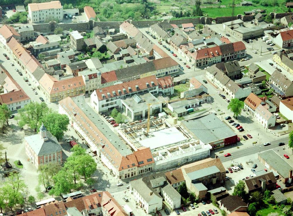 Templin / Brandenburg von oben - Neubau am Markt in Templin / Brandenburg