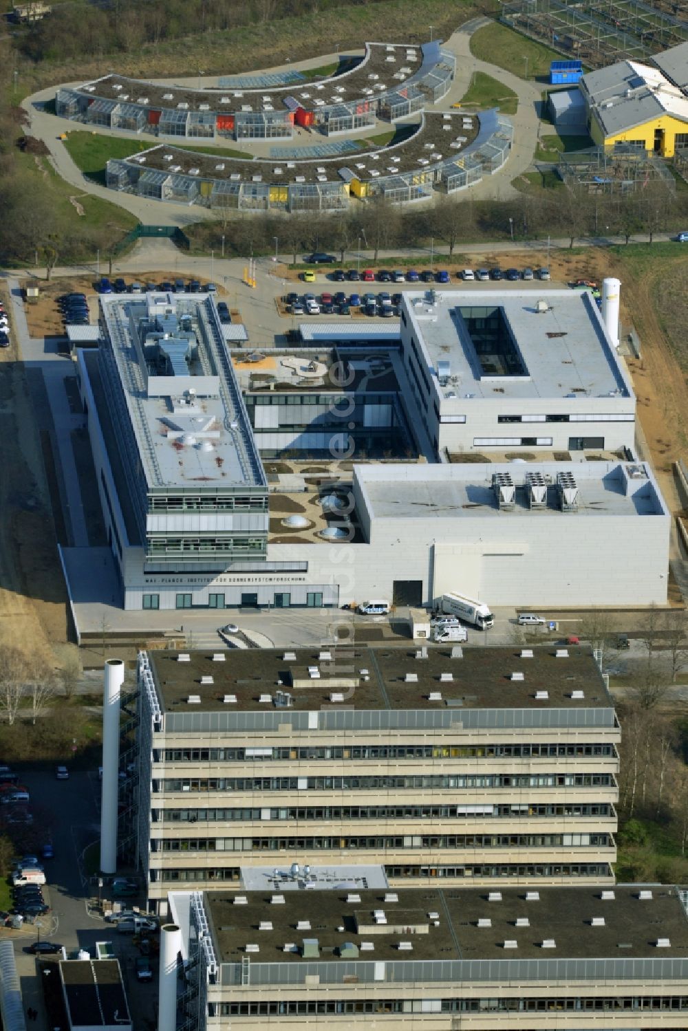 Göttingen aus der Vogelperspektive: Neubau des Max-Planck-Institut für Sonnensystemforschung in Göttingen im Bundesland Niedersachsen