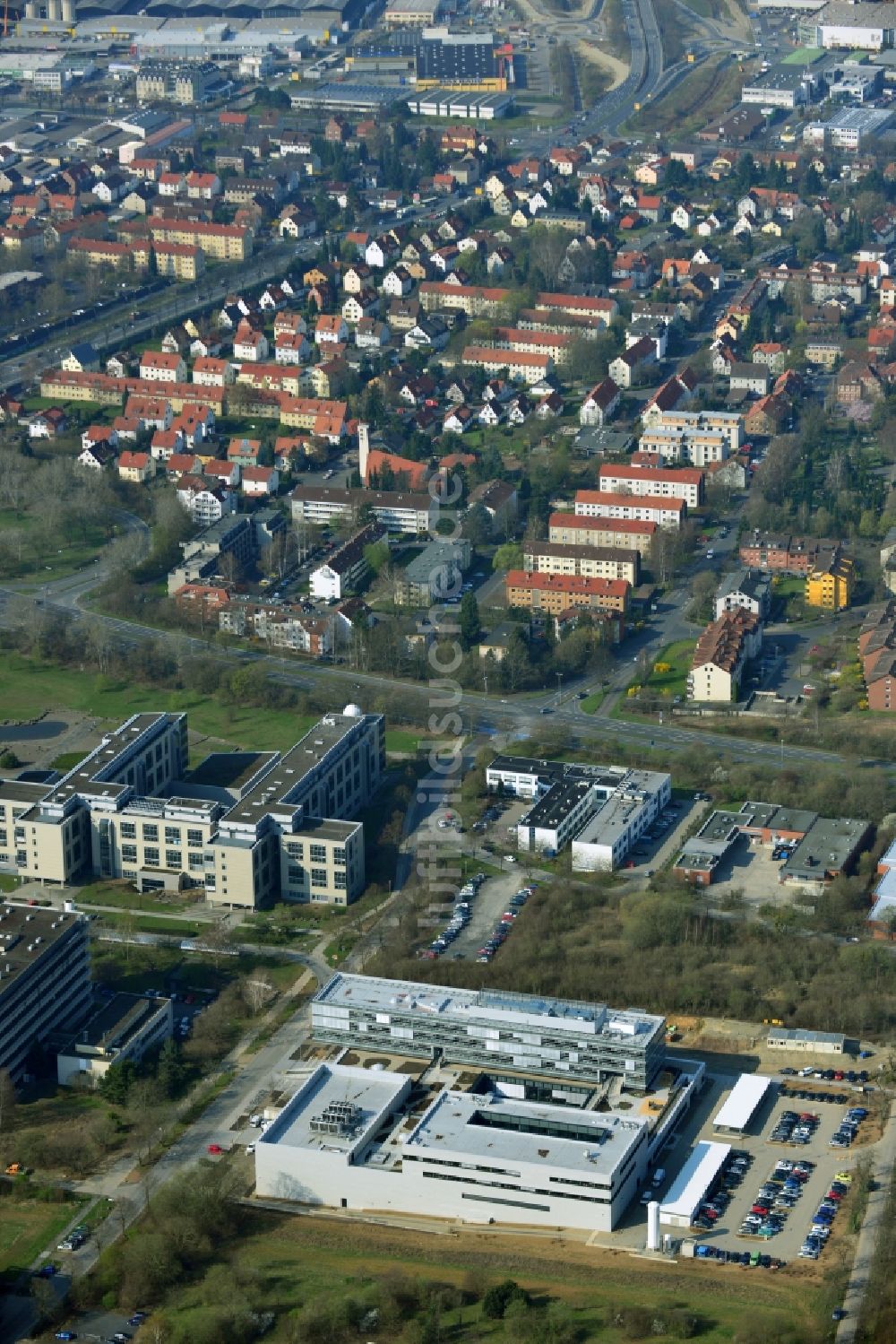 Luftaufnahme Göttingen - Neubau des Max-Planck-Institut für Sonnensystemforschung in Göttingen im Bundesland Niedersachsen