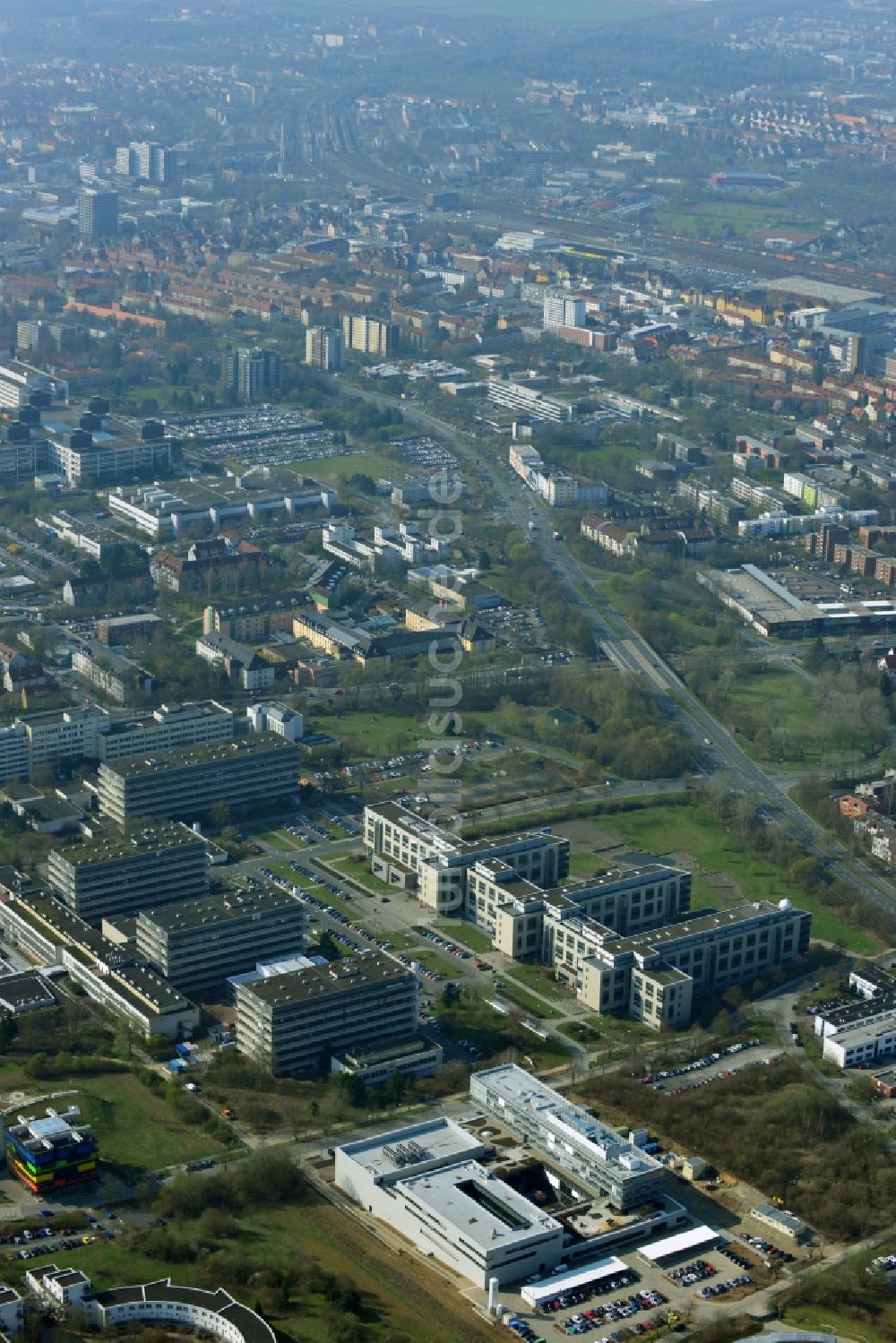 Göttingen aus der Vogelperspektive: Neubau des Max-Planck-Institut für Sonnensystemforschung in Göttingen im Bundesland Niedersachsen