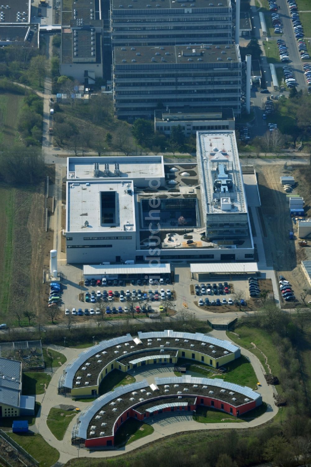 Göttingen von oben - Neubau des Max-Planck-Institut für Sonnensystemforschung in Göttingen im Bundesland Niedersachsen