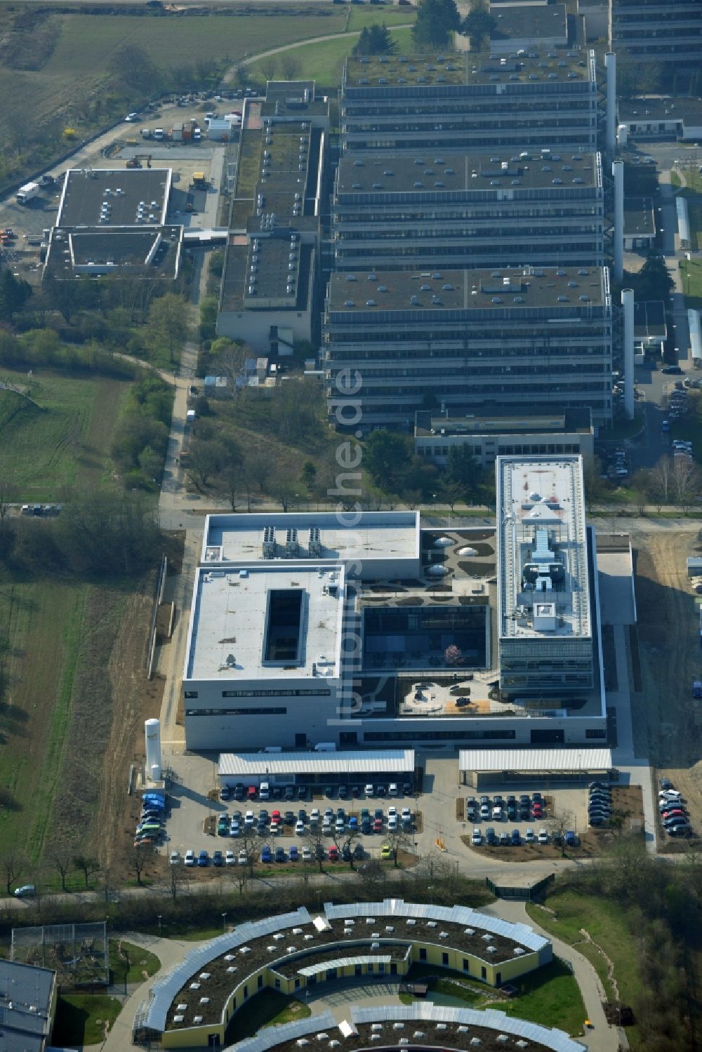 Göttingen aus der Vogelperspektive: Neubau des Max-Planck-Institut für Sonnensystemforschung in Göttingen im Bundesland Niedersachsen