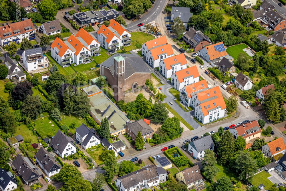 Luftbild Mülheim an der Ruhr - Neubau von Mehrfamilien- Wohnhäusern an der Straße Lindenhof in Mülheim an der Ruhr im Bundesland Nordrhein-Westfalen, Deutschland