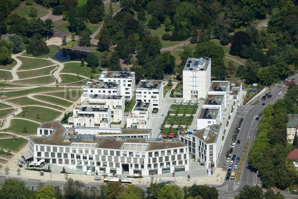 Stuttgart von oben - Neubau- Mehrfamilienhaus- Siedlung am Höhenpark in Stuttgart im Bundesland Baden-Württemberg