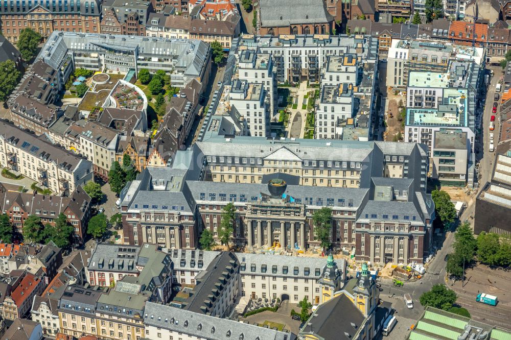 Luftbild Düsseldorf - Neubau einer Mehrfamilienhaus-Wohnanlage Andreasquartier der Frankonia Eurobau Investment Hansaallee GmbH an der Mühlenstraße in Düsseldorf im Bundesland Nordrhein-Westfalen