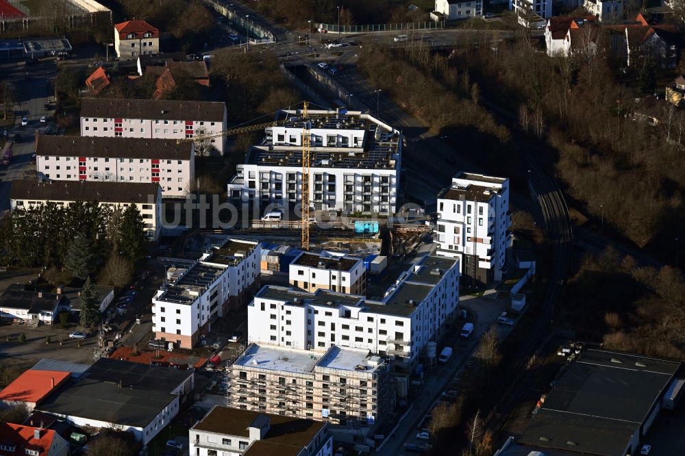 Luftaufnahme Bayreuth - Neubau einer Mehrfamilienhaus-Wohnanlage in Bayreuth im Bundesland Bayern, Deutschland