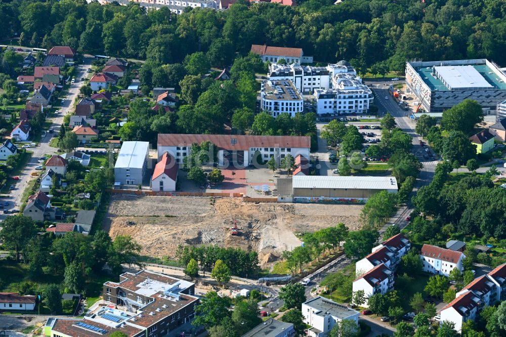 Luftaufnahme Bernau - Neubau einer Mehrfamilienhaus-Wohnanlage in Bernau im Bundesland Brandenburg, Deutschland