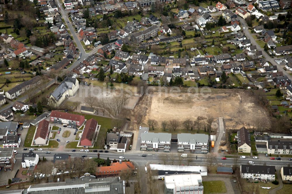 Luftaufnahme Bottrop - Neubau einer Mehrfamilienhaus-Wohnanlage in Bottrop im Bundesland Nordrhein-Westfalen, Deutschland