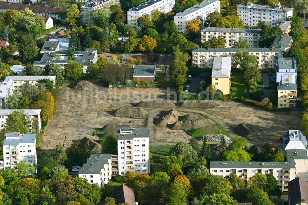 Berlin aus der Vogelperspektive: Neubau einer Mehrfamilienhaus-Wohnanlage Campus Schätzelberg in Berlin, Deutschland