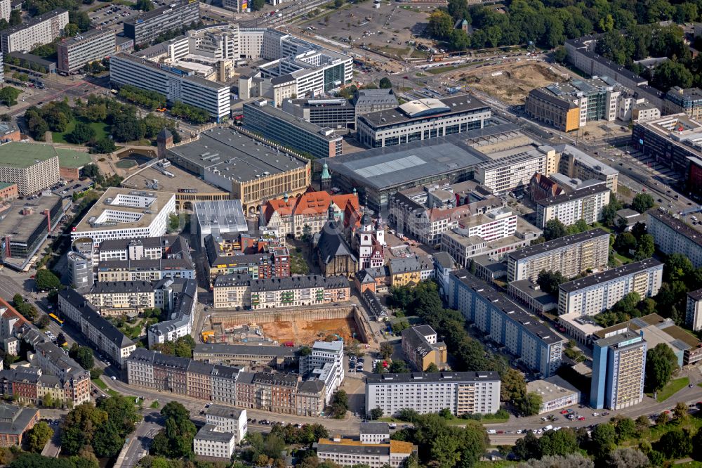 Luftbild Chemnitz - Neubau einer Mehrfamilienhaus-Wohnanlage in Chemnitz im Bundesland Sachsen, Deutschland