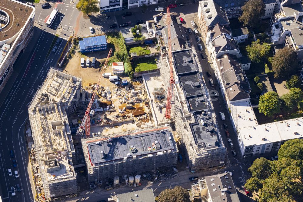 Luftaufnahme Mönchengladbach - Neubau einer Mehrfamilienhaus-Wohnanlage Croonsquartier in Mönchengladbach im Bundesland Nordrhein-Westfalen, Deutschland