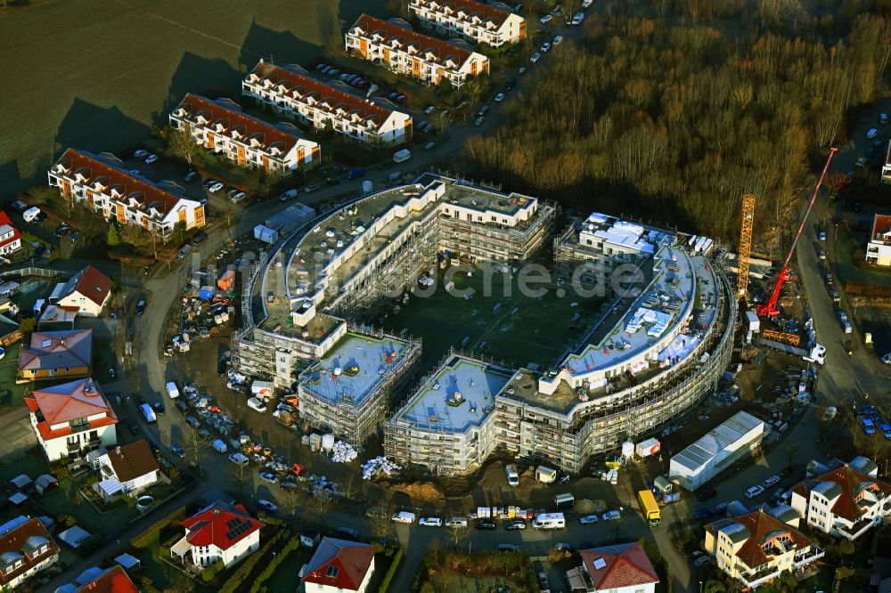 Luftbild Schwanebeck - Neubau einer Mehrfamilienhaus-Wohnanlage Am Eichenring in Schwanebeck im Bundesland Brandenburg, Deutschland