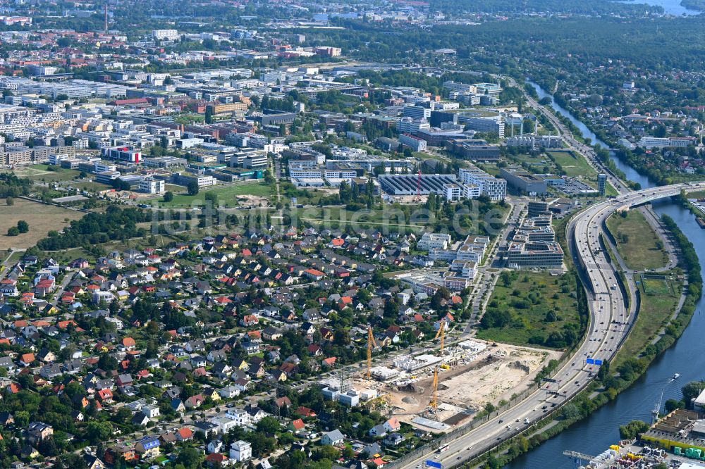 Luftbild Berlin - Neubau einer Mehrfamilienhaus-Wohnanlage am Eisenhutweg in Berlin, Deutschland