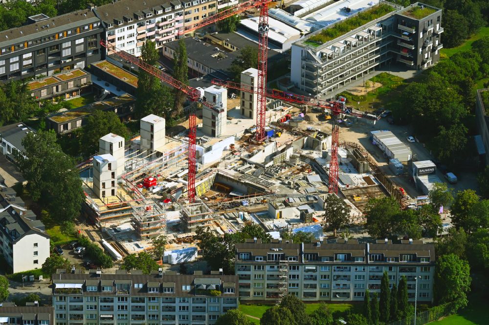 Luftbild Düsseldorf - Neubau einer Mehrfamilienhaus-Wohnanlage Garten Quartier in Düsseldorf im Bundesland Nordrhein-Westfalen, Deutschland