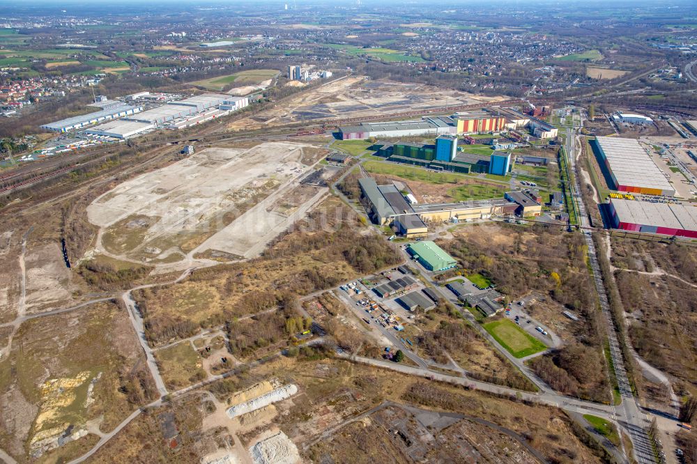 Dortmund aus der Vogelperspektive: Neubau einer Mehrfamilienhaus-Wohnanlage auf dem Gelände der ehemaligen Westfalenhütte in Dortmund im Bundesland Nordrhein-Westfalen, Deutschland