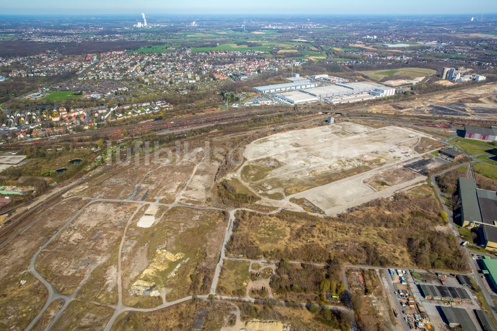 Luftaufnahme Dortmund - Neubau einer Mehrfamilienhaus-Wohnanlage auf dem Gelände der ehemaligen Westfalenhütte in Dortmund im Bundesland Nordrhein-Westfalen, Deutschland