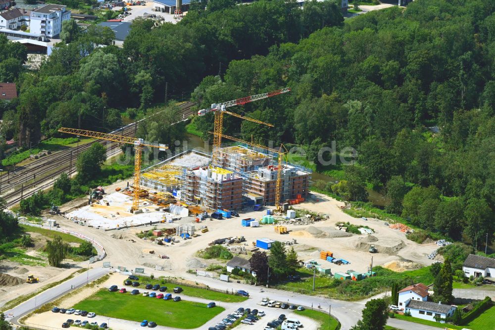 Luftbild Günzburg - Neubau einer Mehrfamilienhaus-Wohnanlage in Günzburg im Bundesland Bayern, Deutschland