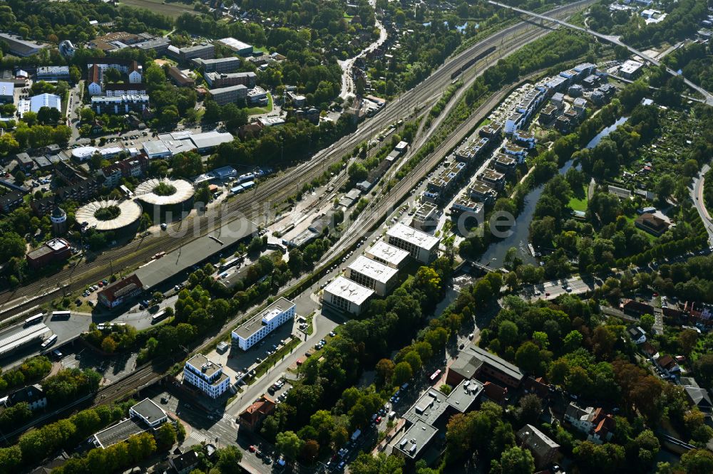 Luftbild Lüneburg - Neubau einer Mehrfamilienhaus-Wohnanlage Ilmenaugarten in Lüneburg im Bundesland Niedersachsen, Deutschland