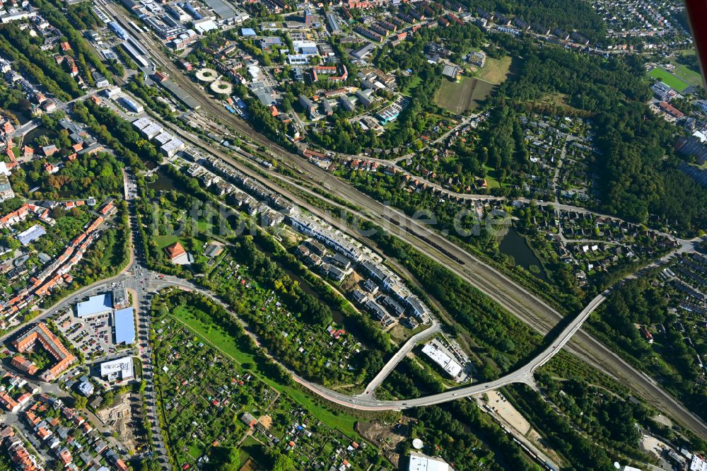 Luftbild Lüneburg - Neubau einer Mehrfamilienhaus-Wohnanlage Ilmenaugarten in Lüneburg im Bundesland Niedersachsen, Deutschland