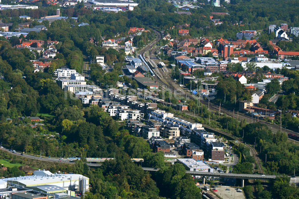 Luftaufnahme Lüneburg - Neubau einer Mehrfamilienhaus-Wohnanlage Ilmenaugarten in Lüneburg im Bundesland Niedersachsen, Deutschland