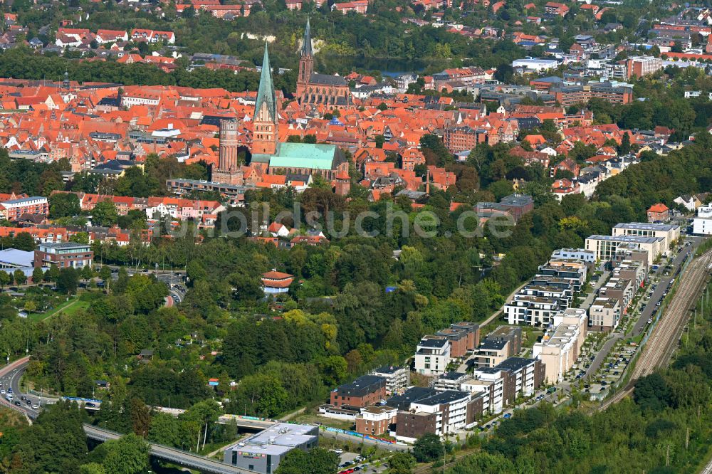 Luftbild Lüneburg - Neubau einer Mehrfamilienhaus-Wohnanlage Ilmenaugarten in Lüneburg im Bundesland Niedersachsen, Deutschland