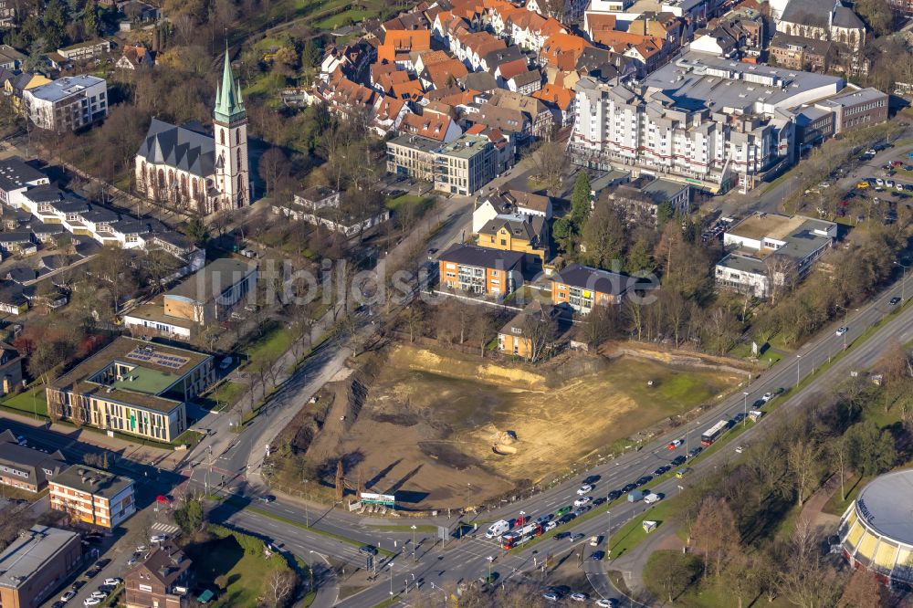 Luftbild Lünen - Neubau einer Mehrfamilienhaus-Wohnanlage in Lünen im Bundesland Nordrhein-Westfalen, Deutschland