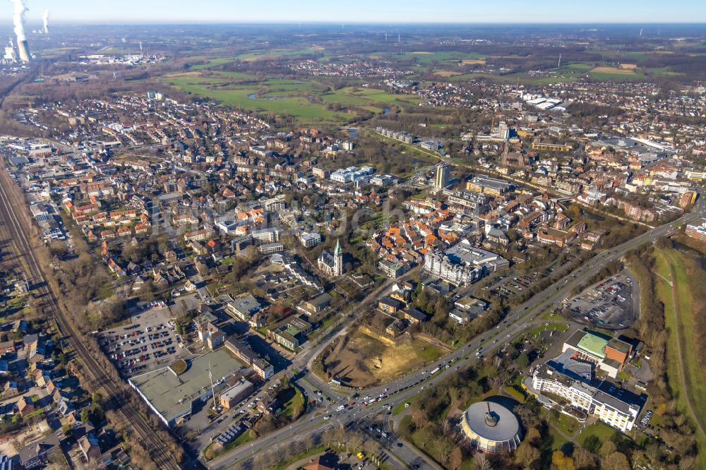 Luftbild Lünen - Neubau einer Mehrfamilienhaus-Wohnanlage in Lünen im Bundesland Nordrhein-Westfalen, Deutschland