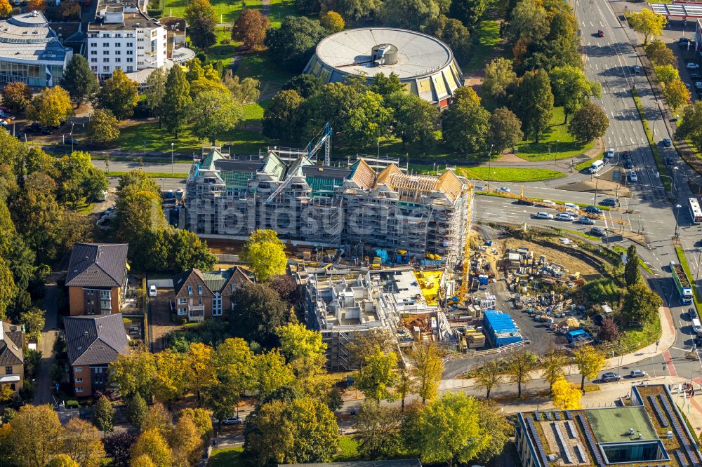 Lünen von oben - Neubau einer Mehrfamilienhaus-Wohnanlage in Lünen im Bundesland Nordrhein-Westfalen, Deutschland