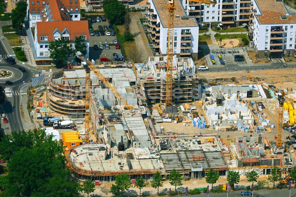 Luftbild Falkensee - Neubau einer Mehrfamilienhaus-Wohnanlage Merlin-Quartier in Falkensee im Bundesland Brandenburg, Deutschland