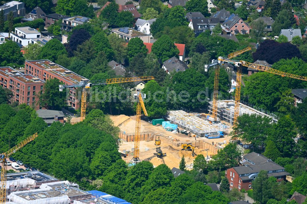 Hamburg aus der Vogelperspektive: Neubau einer Mehrfamilienhaus-Wohnanlage Neue Mitte Stellingen in Hamburg, Deutschland