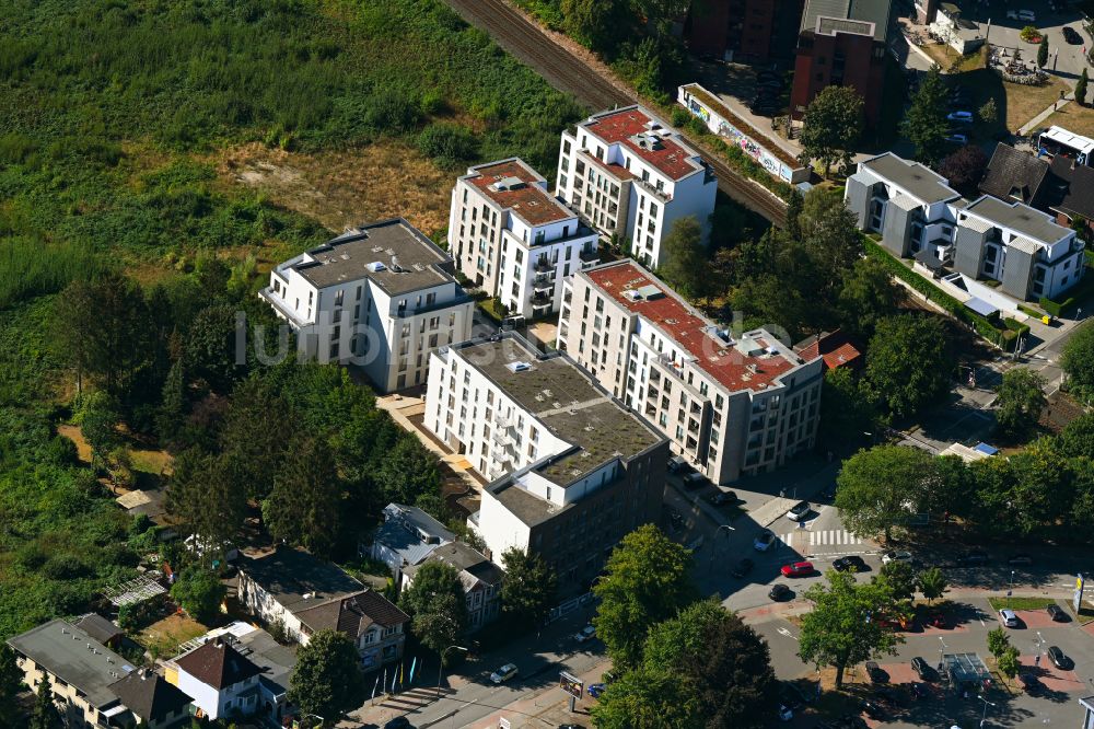 Luftaufnahme Hamburg - Neubau einer Mehrfamilienhaus-Wohnanlage im Ortsteil Schnelsen in Hamburg, Deutschland