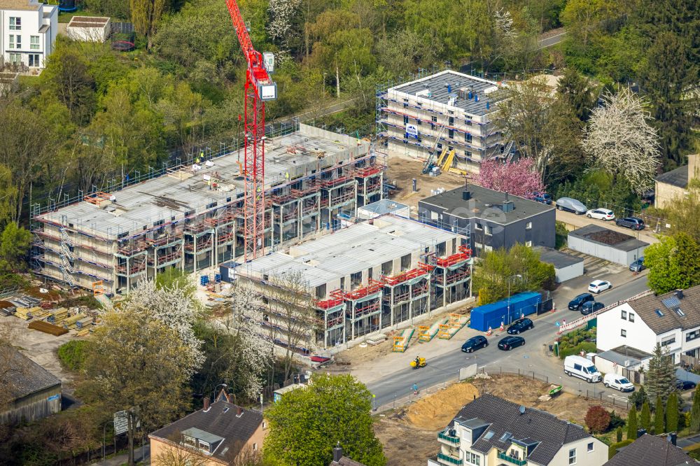 Luftaufnahme Bochum - Neubau einer Mehrfamilienhaus-Wohnanlage im Ortsteil Weitmar in Bochum im Bundesland Nordrhein-Westfalen, Deutschland