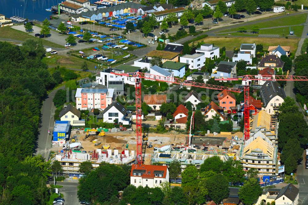 Luftaufnahme Markkleeberg - Neubau einer Mehrfamilienhaus-Wohnanlage Quartier Cospuden in Markkleeberg im Bundesland Sachsen, Deutschland