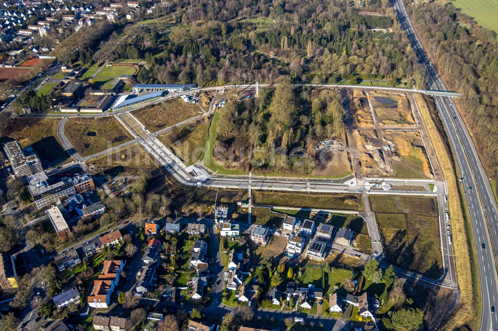 Luftbild Bochum - Neubau einer Mehrfamilienhaus-Wohnanlage Quartier Feldmark in Bochum im Bundesland Nordrhein-Westfalen, Deutschland