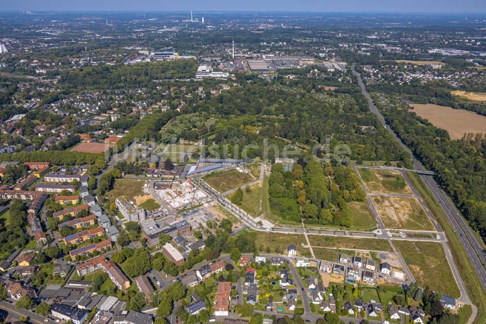 Luftaufnahme Bochum - Neubau einer Mehrfamilienhaus-Wohnanlage Quartier Feldmark in Bochum im Bundesland Nordrhein-Westfalen, Deutschland