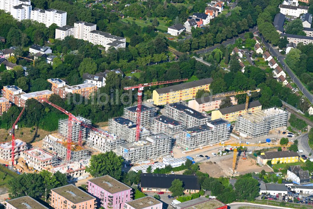 Bonn von oben - Neubau einer Mehrfamilienhaus-Wohnanlage Am Vogelsang in Bonn im Bundesland Nordrhein-Westfalen, Deutschland