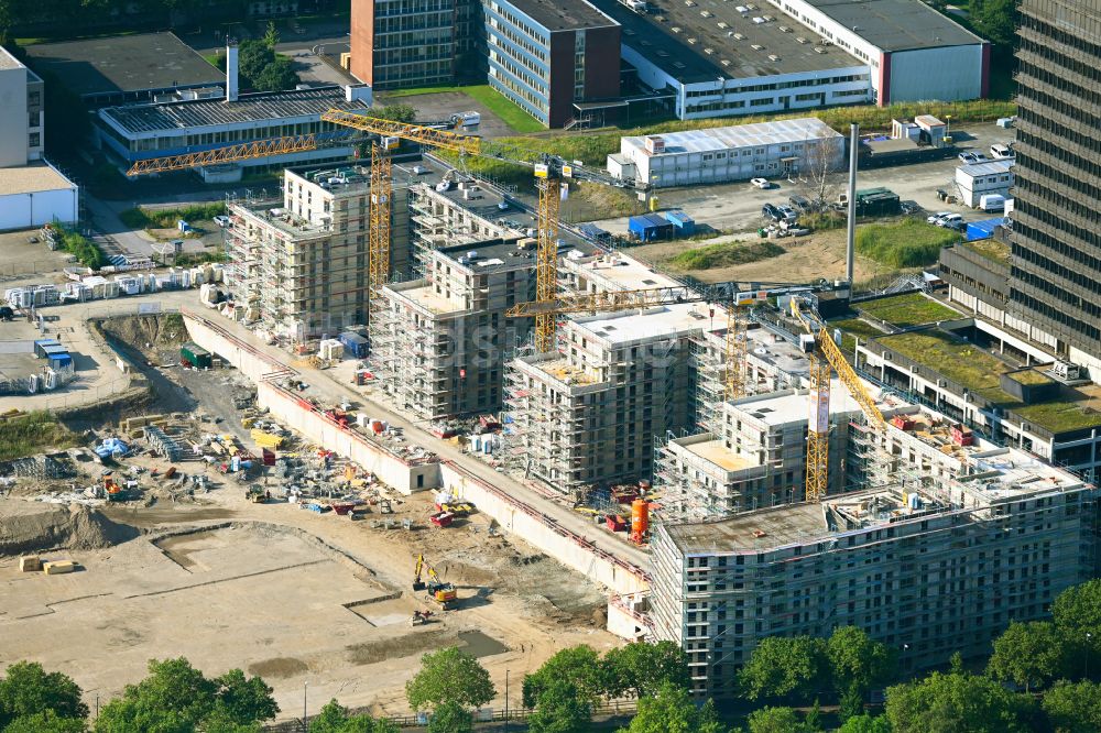 Köln aus der Vogelperspektive: Neubau einer Mehrfamilienhaus-Wohnanlage Die Welle in Köln im Bundesland Nordrhein-Westfalen, Deutschland