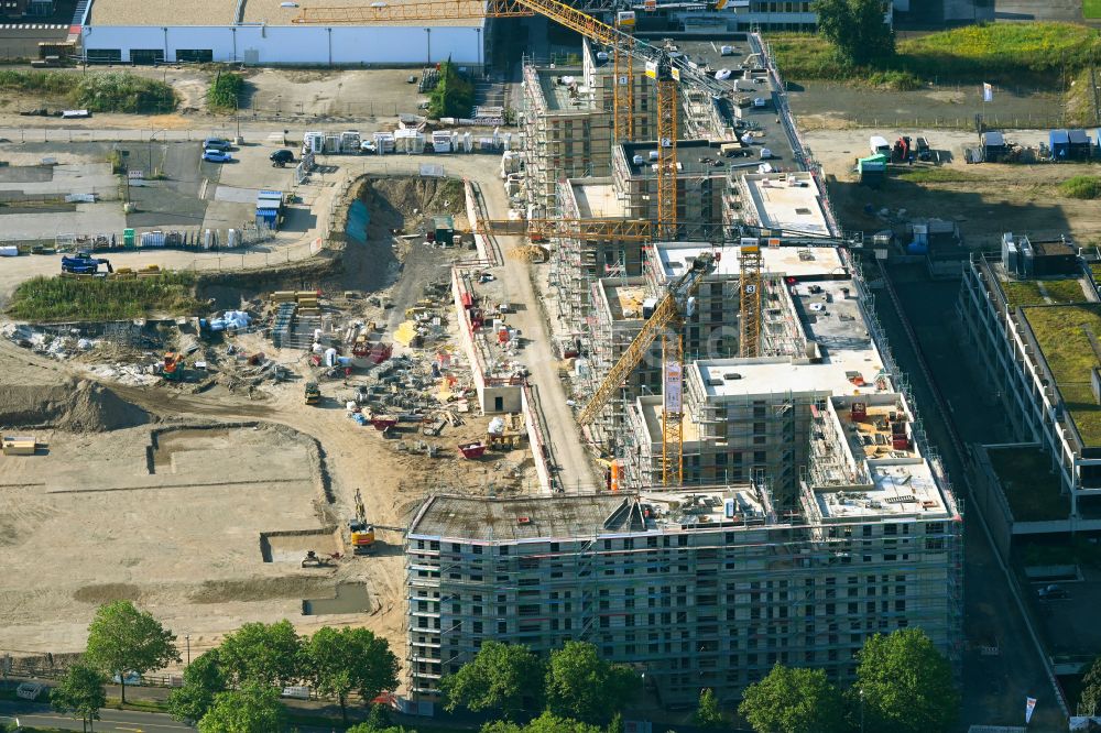 Luftbild Köln - Neubau einer Mehrfamilienhaus-Wohnanlage Die Welle in Köln im Bundesland Nordrhein-Westfalen, Deutschland